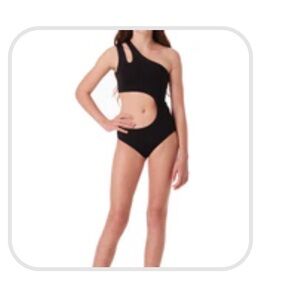 Submarine Swim “Around” Black One Piece Swimsuit with Cutouts- NWT